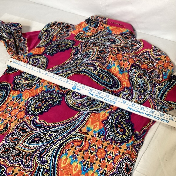 Lauren Ralph Lauren Fuchsia Paisley Button-Down Shirt Women’s Size Large - Picture 9 of 11